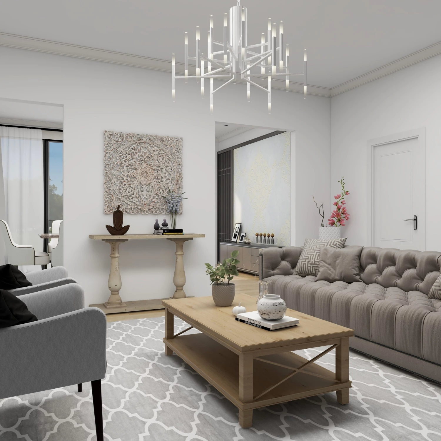 Litton Lane Sales -Litton Lane Sales Brown Pine Traditional Wall Decor Floral and botanical 36 x 36 x 1 scaled