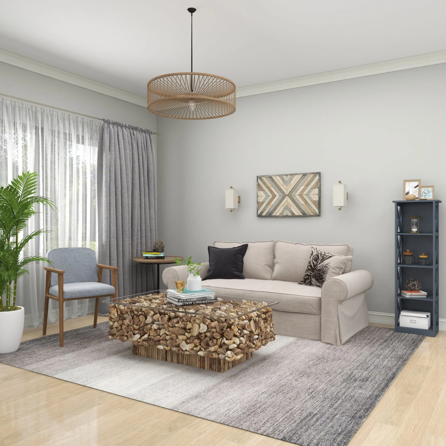 Litton Lane Sales -Litton Lane Sales Brown with Blue Wood Farmhouse Herringbone Pattern Wall Decor 20 x 32 scaled