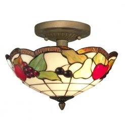 Fruit 2-Light Antique Brass Ceiling Semi-Flush Mount Light by Springdale Lighting