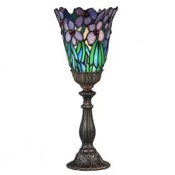 Meadowbrook 15.5 in. Antique Brass Accent Lamp with Hand Blown Art Glass Shade by Springdale Lighting