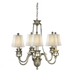 Evita 6-Light Antique Bronze Chandelier with Fabric by Springdale Lighting -Litton Lane Sales antique bronze springdale lighting chandeliers sph19067 44 1000