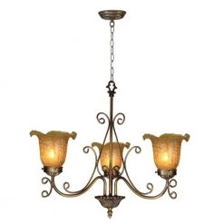 Luster Gold Tulip 3-Light Antique Bronze Hanging Pendant by Springdale Lighting