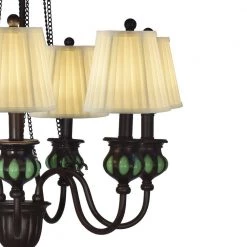 Green 6-Light Antique Bronze Chandelier Pendant Softback Fabric by Springdale Lighting 11 Green 6-Light Antique Bronze Chandelier Pendant Softback Fabric by Springdale Lighting -Litton Lane Sales antique bronze springdale lighting chandeliers th19018 1f 1000