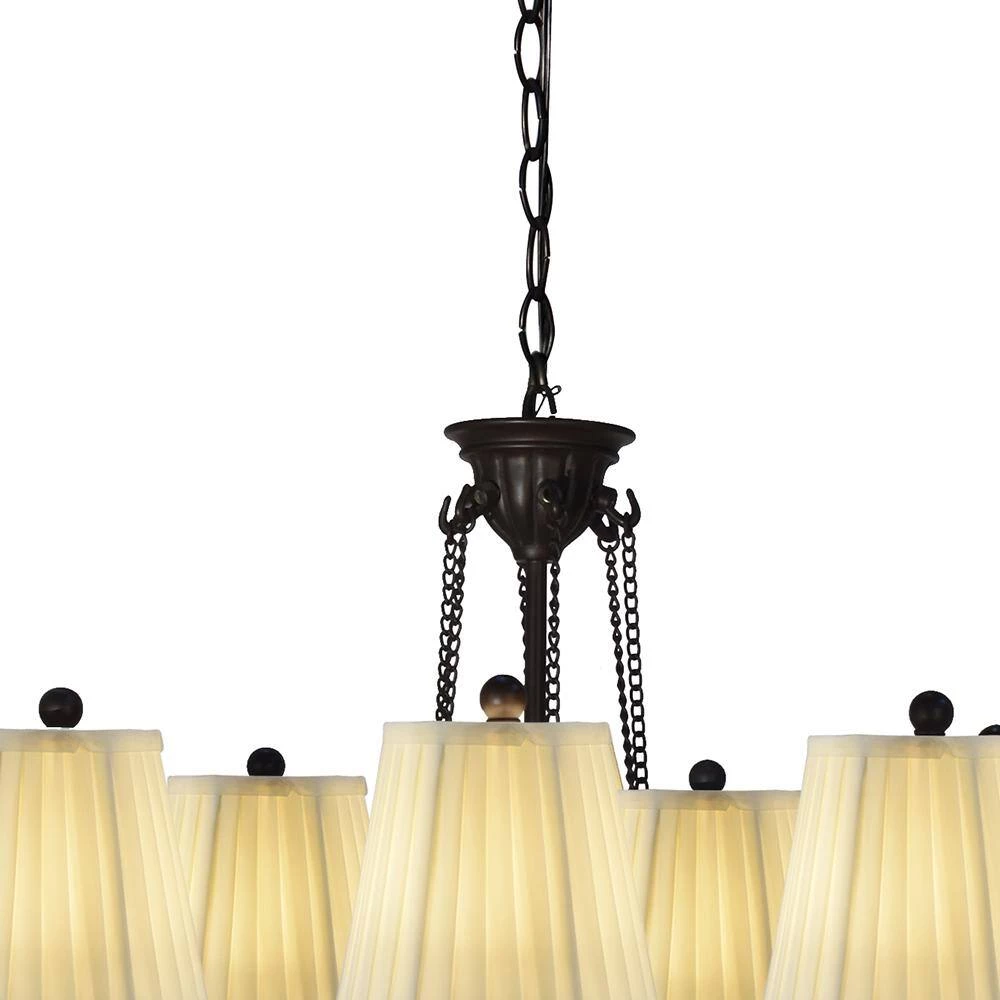 Green 6-Light Antique Bronze Chandelier Pendant Softback Fabric by Springdale Lighting 5 Green 6-Light Antique Bronze Chandelier Pendant Softback Fabric by Springdale Lighting - Image 3