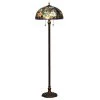 62 in. Josef Antique Bronze 2-Light Floor Lamp with Tiffany Art Glass Shade by Springdale Lighting