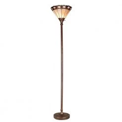 Aldridge 71 in. Antique Bronze Art Glass Torchiere by Springdale Lighting