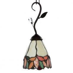 Crystal Leaf 1-Light Antique Bronze Hanging Mini Pendant Lamp by Springdale Lighting -Litton Lane Sales antique bronze springdale lighting pendant lights ftm10002 1d 1000