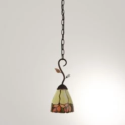 Crystal Leaf 1-Light Antique Bronze Hanging Mini Pendant Lamp by Springdale Lighting -Litton Lane Sales antique bronze springdale lighting pendant lights ftm10002 1f 1000