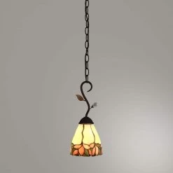 Crystal Leaf 1-Light Antique Bronze Hanging Mini Pendant Lamp by Springdale Lighting -Litton Lane Sales antique bronze springdale lighting pendant lights ftm10002 4f 1000