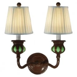 Green 15 in. Antique Bronze Wall Sconce by Springdale Lighting