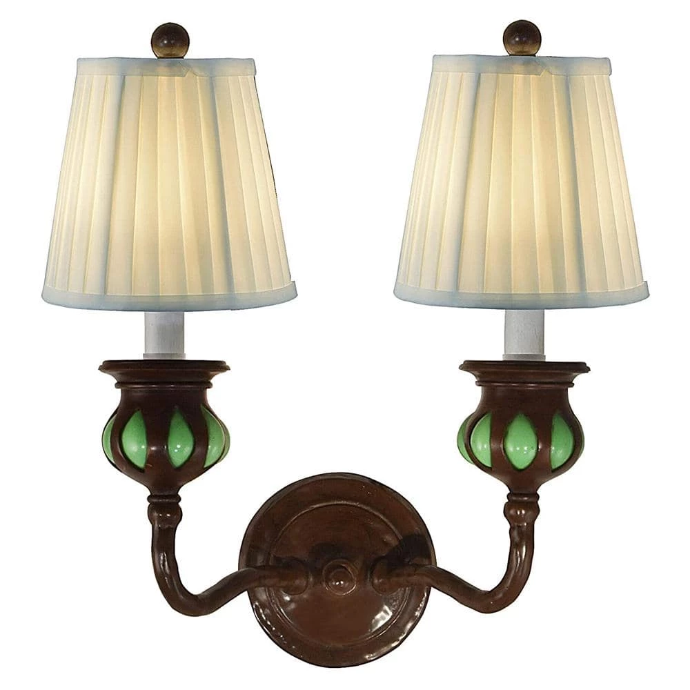 Green 15 in. Antique Bronze Wall Sconce by Springdale Lighting 3 Green 15 in. Antique Bronze Wall Sconce by Springdale Lighting