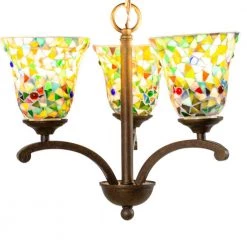 Remy 3-Light Antique Golden Bronze Chandelier with Mosaic Art Glass by Springdale Lighting -Litton Lane Sales antique golden bronze springdale lighting chandeliers sth19108 4f 1000