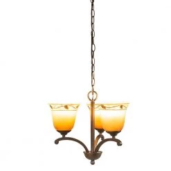 Garden 3-Light Antique Golden Bronze Chandelier with Hand Painted Art Glass by Springdale Lighting 13 Garden 3-Light Antique Golden Bronze Chandelier with Hand Painted Art Glass by Springdale Lighting -Litton Lane Sales antique golden bronze springdale lighting chandeliers sth19109 44 1000