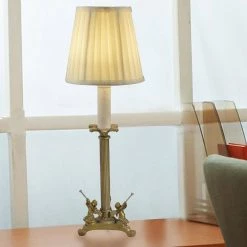 Angel 18 in. Antique Golden Silver Table Lamp with Fabric Shade by Springdale Lighting 13 Angel 18 in. Antique Golden Silver Table Lamp with Fabric Shade by Springdale Lighting -Litton Lane Sales antique golden silver springdale lighting table lamps spt19002 31 1000