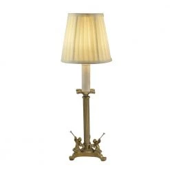 Angel 18 in. Antique Golden Silver Table Lamp with Fabric Shade by Springdale Lighting