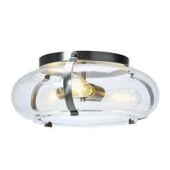 Alston - 16 in. Glass and Metal Flush Mount Ceiling Light, Antique Nickel by Robert Stevenson Lighting 14 Alston - 16 in. Glass and Metal Flush Mount Ceiling Light, Antique Nickel by Robert Stevenson Lighting -Litton Lane Sales antique nickel robert stevenson lighting flush mount lights ec1241 44 1000