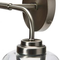 Holden - 15 in. Metal and Glass 2-Light Antique Nickel, Vanity Light by Robert Stevenson Lighting -Litton Lane Sales antique nickel robert stevenson lighting vanity lighting ec1242 76 1000