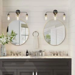 Holden - 24 in. 3-Light Antique Nickel Vanity Light Metal and Glass by Robert Stevenson Lighting -Litton Lane Sales antique nickel robert stevenson lighting vanity lighting ec1243 31 1000