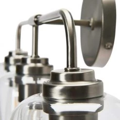 Holden - 24 in. 3-Light Antique Nickel Vanity Light Metal and Glass by Robert Stevenson Lighting -Litton Lane Sales antique nickel robert stevenson lighting vanity lighting ec1243 76 1000