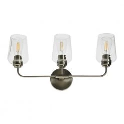 Holden - 24 in. 3-Light Antique Nickel Vanity Light Metal and Glass by Robert Stevenson Lighting -Litton Lane Sales antique nickel robert stevenson lighting vanity lighting ec1243 c3 1000