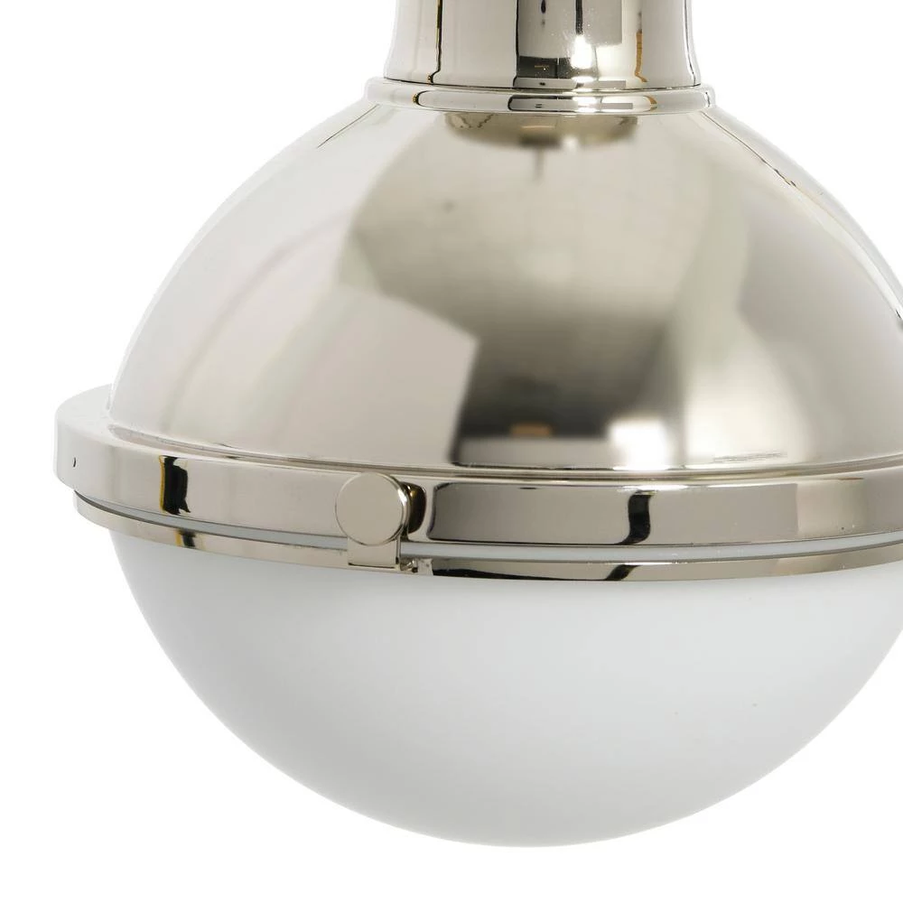 Cameron - 1-Light Antique Polished Nickel Steel Globe Pendant Light with Frosted Glass Shade by Robert Stevenson Lighting 8 Cameron - 1-Light Antique Polished Nickel Steel Globe Pendant Light with Frosted Glass Shade by Robert Stevenson Lighting - Image 6