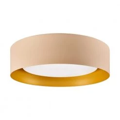 Lynch 15.75 in. 3-Light Beige and Gold Flush Mount Ceiling Fixture by Bromi Design