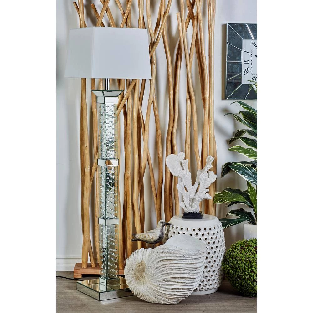 64 in. Silver Crystal Floor Lamp by Litton Lane 8 64 in. Silver Crystal Floor Lamp by Litton Lane - Image 6