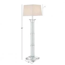 64 in. Silver Crystal Floor Lamp by Litton Lane 12 64 in. Silver Crystal Floor Lamp by Litton Lane -Litton Lane Sales beige and silver litton lane floor lamps 79290 76 1000