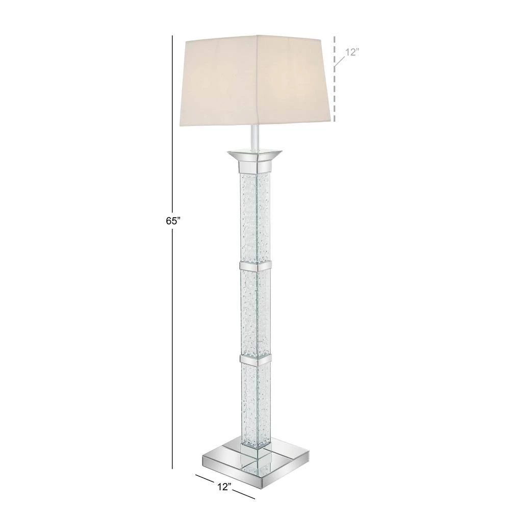 64 in. Silver Crystal Floor Lamp by Litton Lane 7 64 in. Silver Crystal Floor Lamp by Litton Lane - Image 5