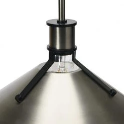Silas - 1 Metal Pendant Light, Antique Nickel and Black by Robert Stevenson Lighting -Litton Lane Sales black antique nickel robert stevenson lighting chandeliers ec1223 1f 1000