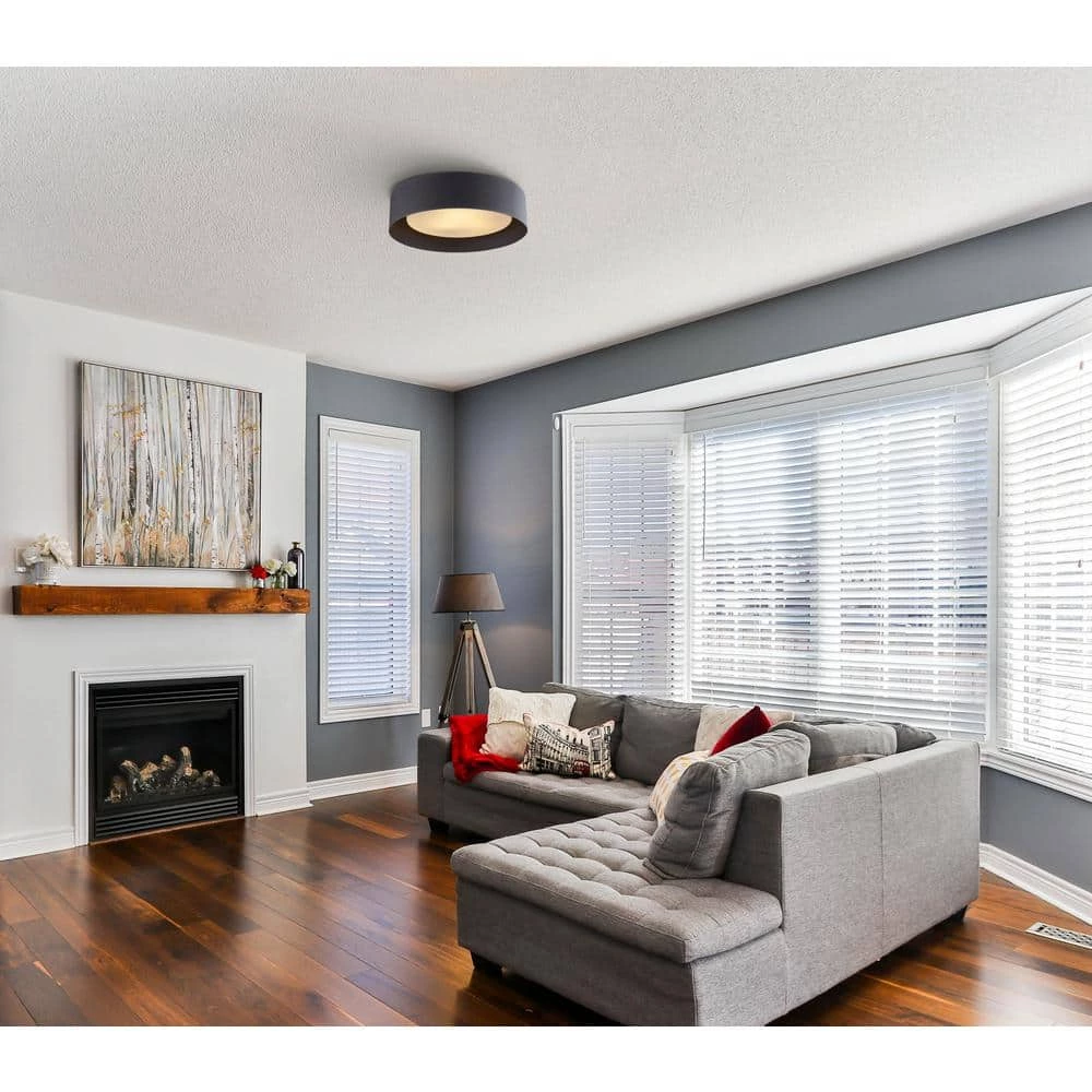 Lynch 15.75 in. 3-Light Black Flush Mount Ceiling Light by Bromi Design 6 Lynch 15.75 in. 3-Light Black Flush Mount Ceiling Light by Bromi Design - Image 4