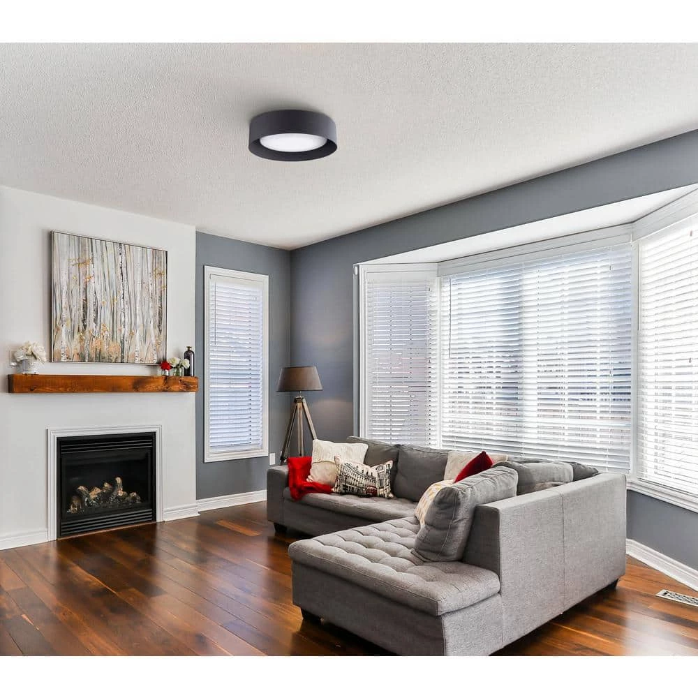 Lynch 15.75 in. 3-Light Black Flush Mount Ceiling Light by Bromi Design 5 Lynch 15.75 in. 3-Light Black Flush Mount Ceiling Light by Bromi Design - Image 3