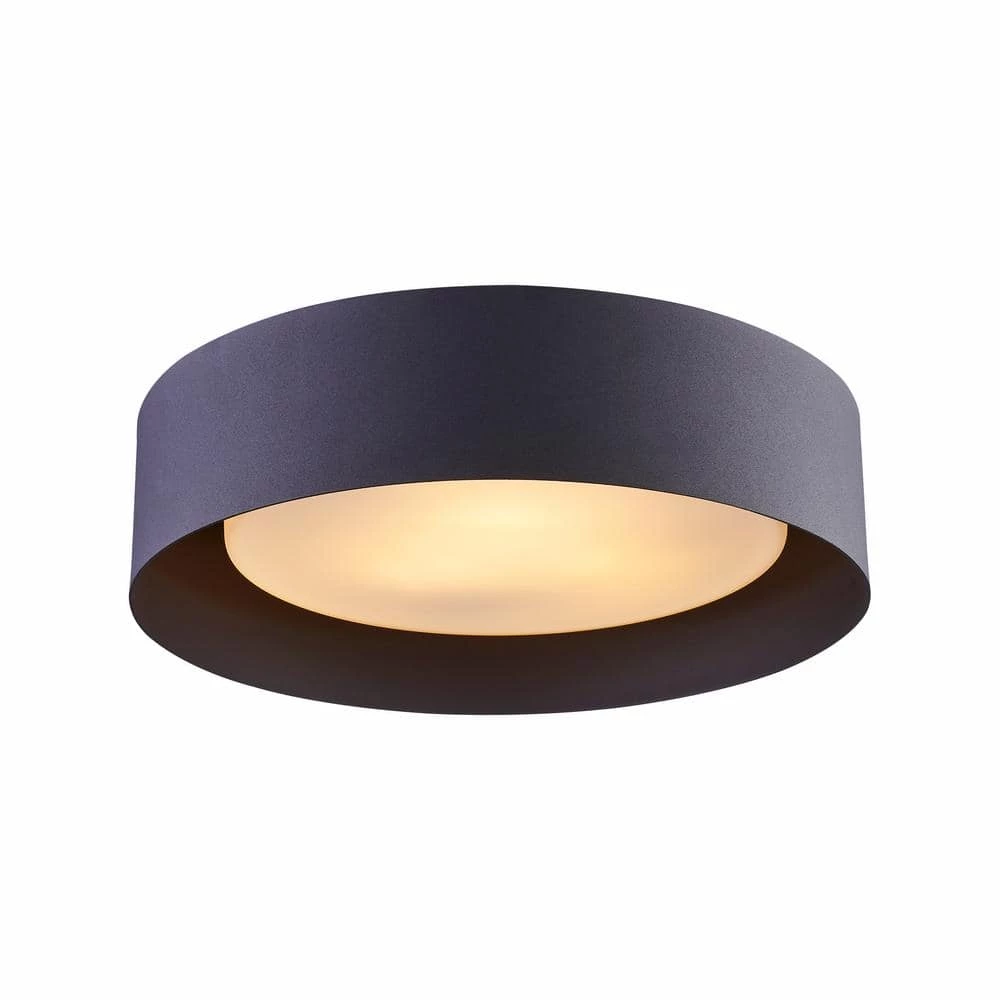 Lynch 15.75 in. 3-Light Black Flush Mount Ceiling Light by Bromi Design 4 Lynch 15.75 in. 3-Light Black Flush Mount Ceiling Light by Bromi Design - Image 2