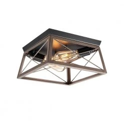 Foster 2-Light 12.22 in. Dia Flush Mount Ceiling Fixture by Bromi Design