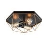 Genesis 3-Light 16.93 in. Dia Flush Mount Ceiling Fixture by Bromi Design -Litton Lane Sales black gold bromi design flush mount lights b6604 64 1000