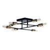 Halton 19.5 in. x 19.5 in. x 4.75 in. H 8-Light Black and Gold Flush Mount Ceiling Fixture with Bulbs by Bromi Design -Litton Lane Sales black gold bromi design flush mount lights b6802bgb 64 1000
