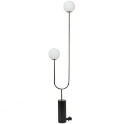73 in. Black Marble Contemporary Floor Lamp by Litton Lane