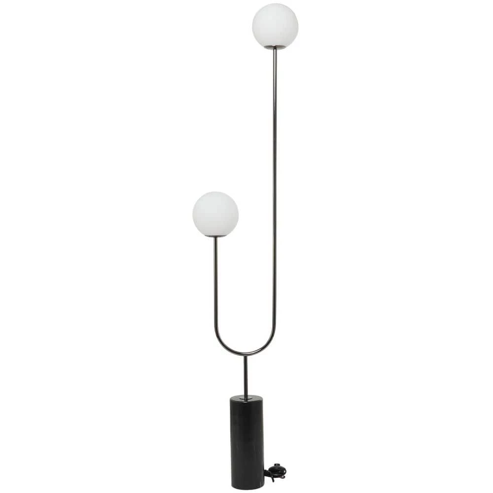 73 in. Black Marble Contemporary Floor Lamp by Litton Lane 3 73 in. Black Marble Contemporary Floor Lamp by Litton Lane