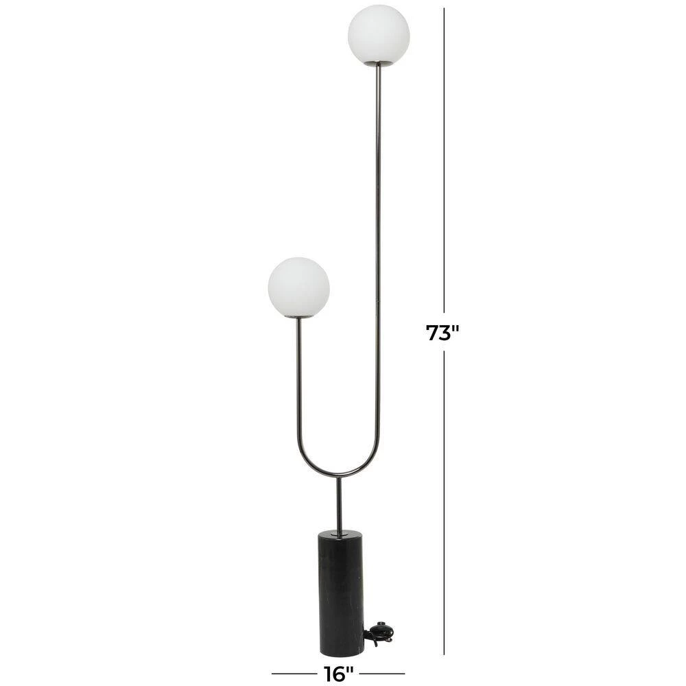 73 in. Black Marble Contemporary Floor Lamp by Litton Lane 8 73 in. Black Marble Contemporary Floor Lamp by Litton Lane - Image 6