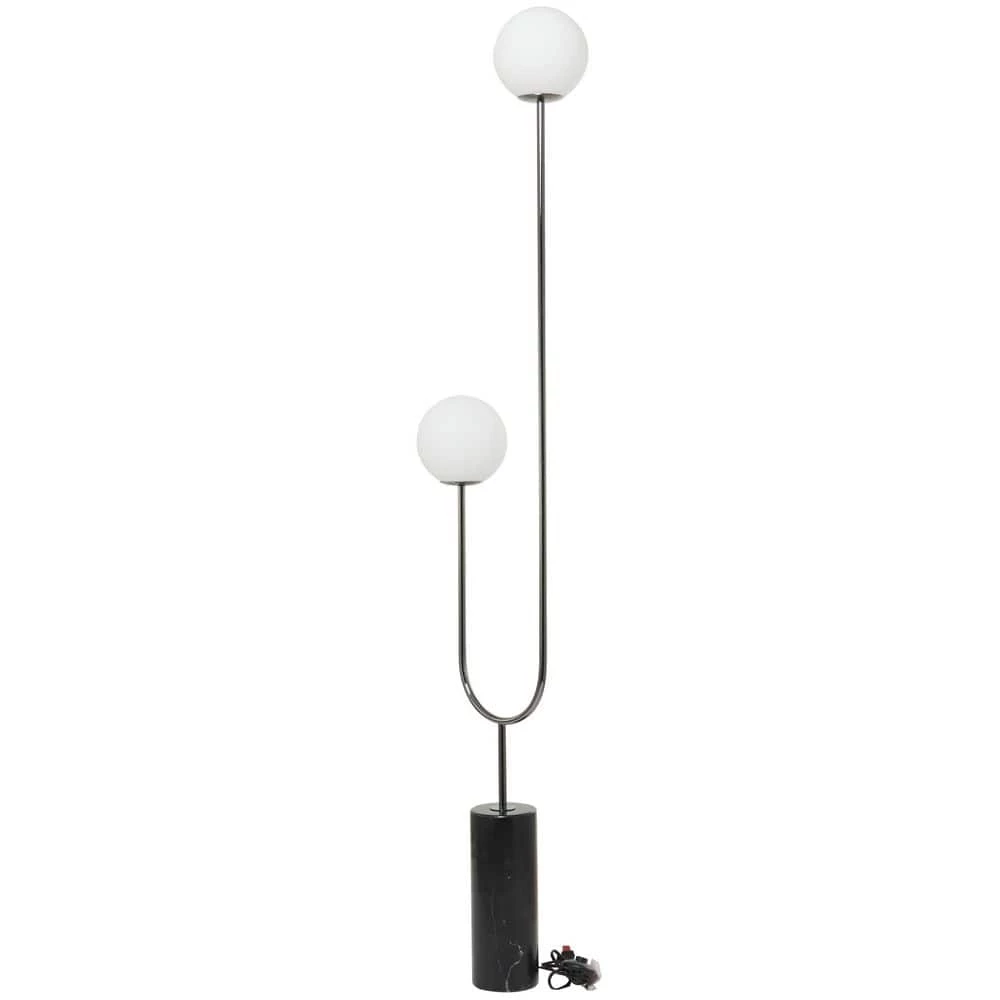 73 in. Black Marble Contemporary Floor Lamp by Litton Lane 4 73 in. Black Marble Contemporary Floor Lamp by Litton Lane - Image 2