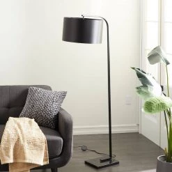 64 in. Black Metal Floor Lamp by Litton Lane -Litton Lane Sales black litton lane floor lamps 83836 31 1000