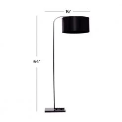 64 in. Black Metal Floor Lamp by Litton Lane -Litton Lane Sales black litton lane floor lamps 83836 76 1000