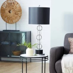30 in. Black Contemporary Polystone Table Lamp by Litton Lane 17 30 in. Black Contemporary Polystone Table Lamp by Litton Lane -Litton Lane Sales black litton lane table lamps 040619 31 1000