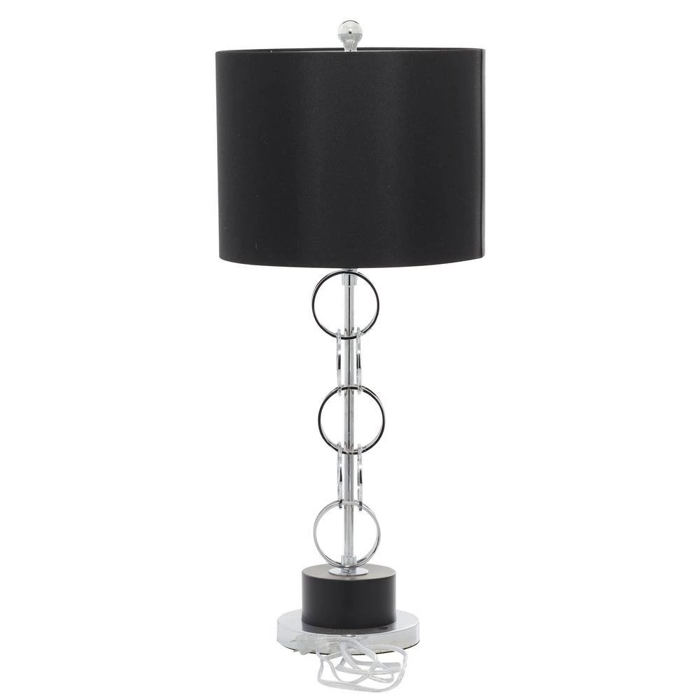 30 in. Black Contemporary Polystone Table Lamp by Litton Lane 5 30 in. Black Contemporary Polystone Table Lamp by Litton Lane - Image 3