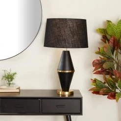CosmoLiving by Cosmopolitan 27 in. Black Metal Contemporary Table Lamp by Litton Lane -Litton Lane Sales black litton lane table lamps 040831 31 1000