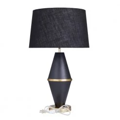 CosmoLiving by Cosmopolitan 27 in. Black Metal Contemporary Table Lamp by Litton Lane -Litton Lane Sales black litton lane table lamps 040831 66 1000