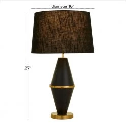 CosmoLiving by Cosmopolitan 27 in. Black Metal Contemporary Table Lamp by Litton Lane -Litton Lane Sales black litton lane table lamps 040831 76 1000
