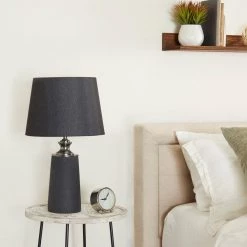 24 in. Black Cement Modern Table Lamp by Litton Lane -Litton Lane Sales black litton lane table lamps 041110 31 1000