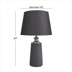 24 in. Black Cement Modern Table Lamp by Litton Lane -Litton Lane Sales black litton lane table lamps 041110 76 1000