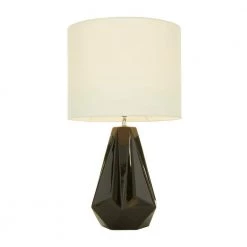 26 in. Black Stoneware Modern Table Lamp by Litton Lane